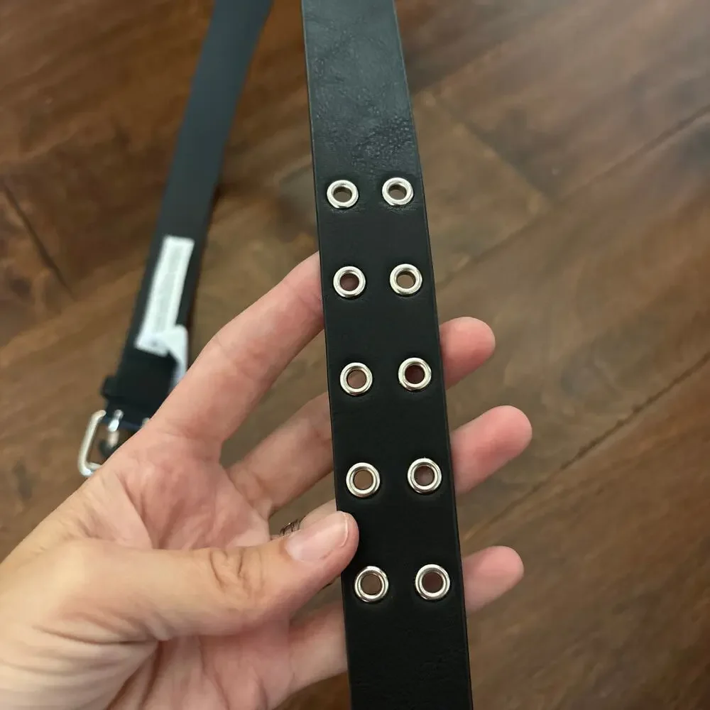 Art Class Girls Belt Size Medium Black With Silver Grommets NEW